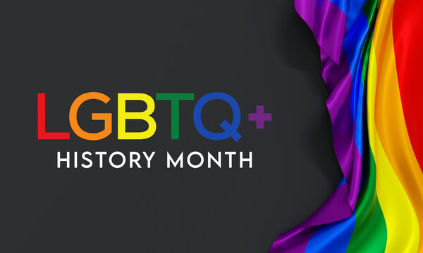 LGBTQ History month is observed each year in February, 3D Rendering