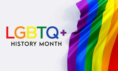 LGBTQ History month is observed each year in February, 3D Rendering