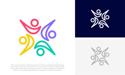 Community people, social community, human family logo abstract design vector