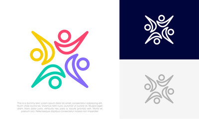 Community people, social community, human family logo abstract design vector