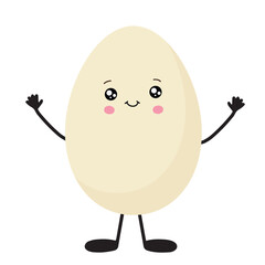 A kawaii-style egg. Vector illustration in a flat style.