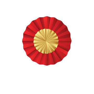 Japanese and Chinese Hand fans set .Traditional oriental red and gold hand fan collection. Chinese new year background empty display scene presentation for product 