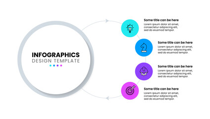 Infographic template. Circle with line and 4 steps. Vector