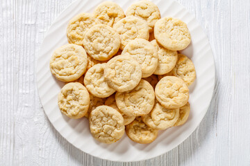 amish sugar cookies on plate, top view
