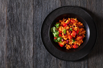 jollof rice with red beans, tomato, spices