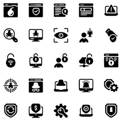 vector illustration, internet icon set, security icon set, privacy icon pack, solid icon