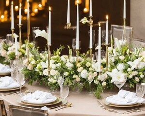 wedding table decorated with flowers