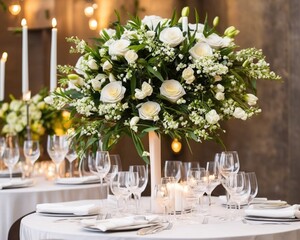 wedding table decorated with flowers