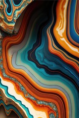 Agate de marbre abstrait multicolore, lignes g&eacute;om&eacute;triques fond d'&eacute;cran art d'illustration 3d