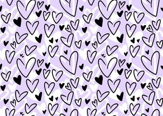 Seamless valentines pattern with hearts for postcard and gifts and cards