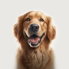 golden retriever isolated on white