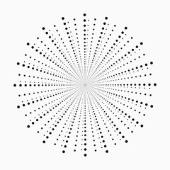 Obraz premium radial Halftone pattern background. Abstract concentric dotted backdrop. Halftone design element for various purposes.