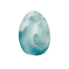 Easter egg blue sketch a watercolor illustration
