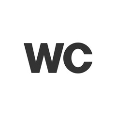 WC icon. Bathroom symbol modern, simple, vector, icon for website design, mobile app, ui. Vector Illustration