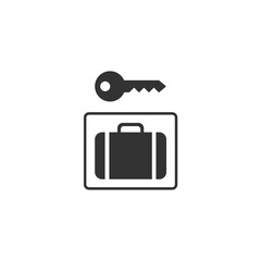 Bag with key icon. Left luggage symbol modern, simple, vector, icon for website design, mobile app, ui. Vector Illustration