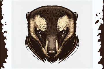 Honey Badger Vector Illustration For