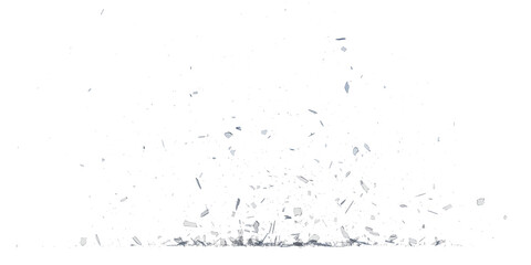 Glass debris isolated transparent backgound 3d rendering
