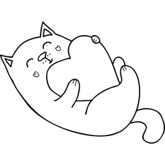 Funny cat with heart