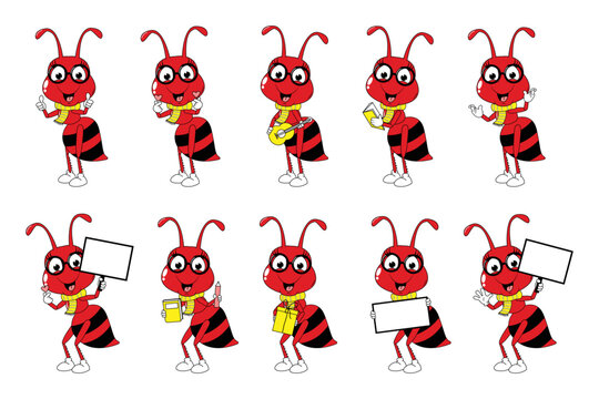 cute ant animal cartoon graphic