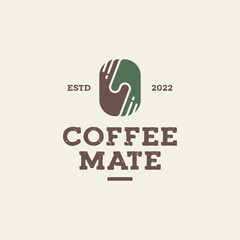 coffee and hand for coffee space or business logo