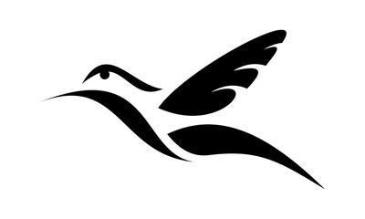 black bird lineart vector logo