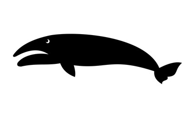 big whale silhouette logo vector
