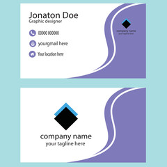 Vector illustration  White Minimal Business Card Mockup Vector creative business card template with triangles, squares, round, waves for business, technology. Simple and clean design