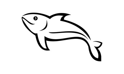 fish lineart logo vector icon