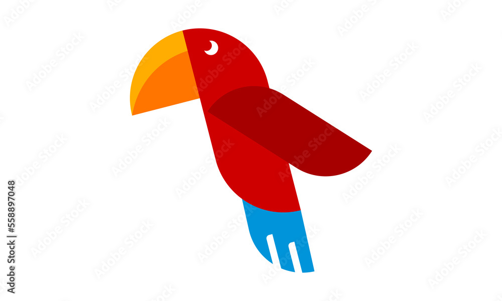 Poster parrot bird vector logo