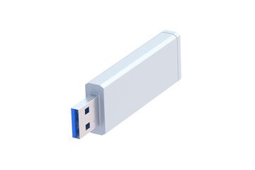 Flash drive, usb memory stick isolated on white background. 3d render