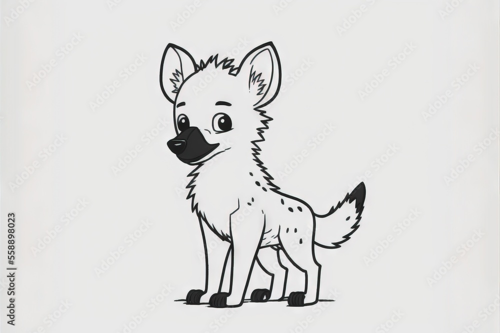 Poster a drawing of a dog with a black nose and a black nose on it's face, standing in front of a white bac