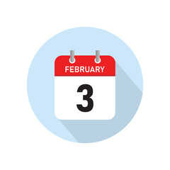 February 3 Concept Design. Vector Illustration.