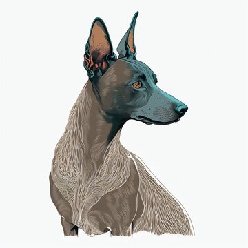 Xoloitzcuintli, breed of dog native to Mexico. Hairless dog. Generative AI.