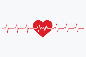 heart beat cardiogram with heart icon
