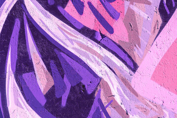 Closeup of colorful pink, purple, coral urban wall texture. Modern pattern for wallpaper design....