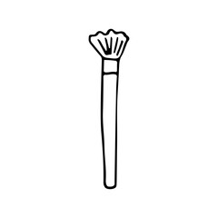 Brush for drawing and painting. Artistic and painting tool. Doodle. Hand drawn. Vector illustration. Outline.