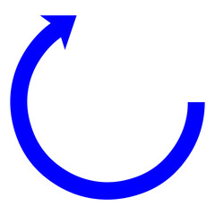 Rotating Round Circular Directional Arrow on Transparent Background