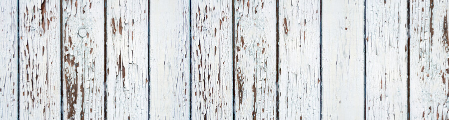 texture of old wood. white paint has come off. Horizontal image. Banner for insertion into site.