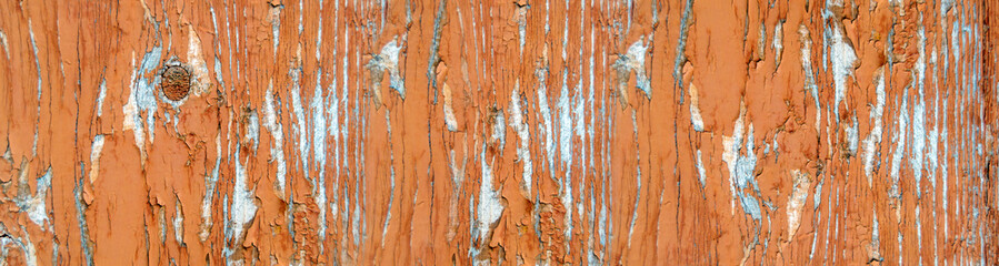 wood texture. board with peeling paint. abstract texture. Horizontal image. Banner for insertion into site.