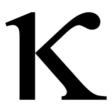 Greek alphabet symbol kappa on Transparent Background