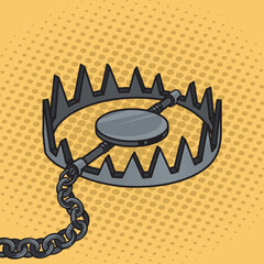 loaded trap pinup pop art retro vector illustration. Comic book style imitation.