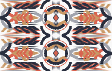 Oriental traditional ikat ethnic textile pattern Design for book cover,background,carpet,wallpaper,clothing,wrapping,Batik,fabric,Vector illustration embroidery style.