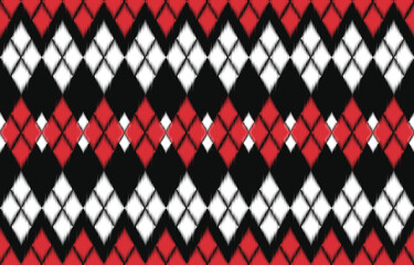 Oriental traditional ikat ethnic textile pattern Design for book cover,background,carpet,wallpaper,clothing,wrapping,Batik,fabric,Vector illustration embroidery style.