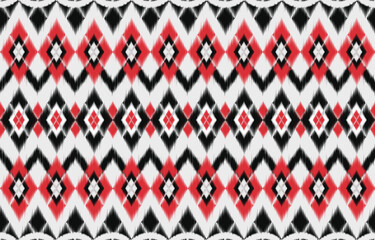 Oriental traditional ikat ethnic textile pattern Design for book cover,background,carpet,wallpaper,clothing,wrapping,Batik,fabric,Vector illustration embroidery style.