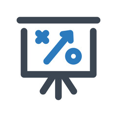 Strategy icon - vector illustration . Presentation, Plan, Planning, Strategy, Tactic, Training, Blackboard, line, outline, icons .