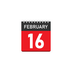 February 16 Concept Design. Vector Illustration.
