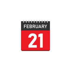 February 21 Concept Design. Vector Illustration.