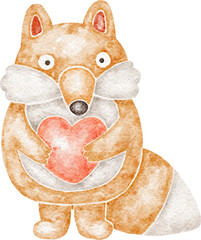 Fox character with heart