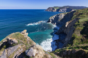 Fototapeta premium Coastal view near Barrika in the Basque Country (Spain)