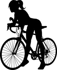 Obraz premium Woman Bike Cyclist Riding Bicycle Silhouette